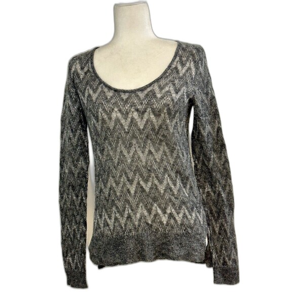 Theory Jivana Wenge Size M Sheer Baby Alpaca Wool Gray Sweater Luxury Staple - Picture 2 of 13